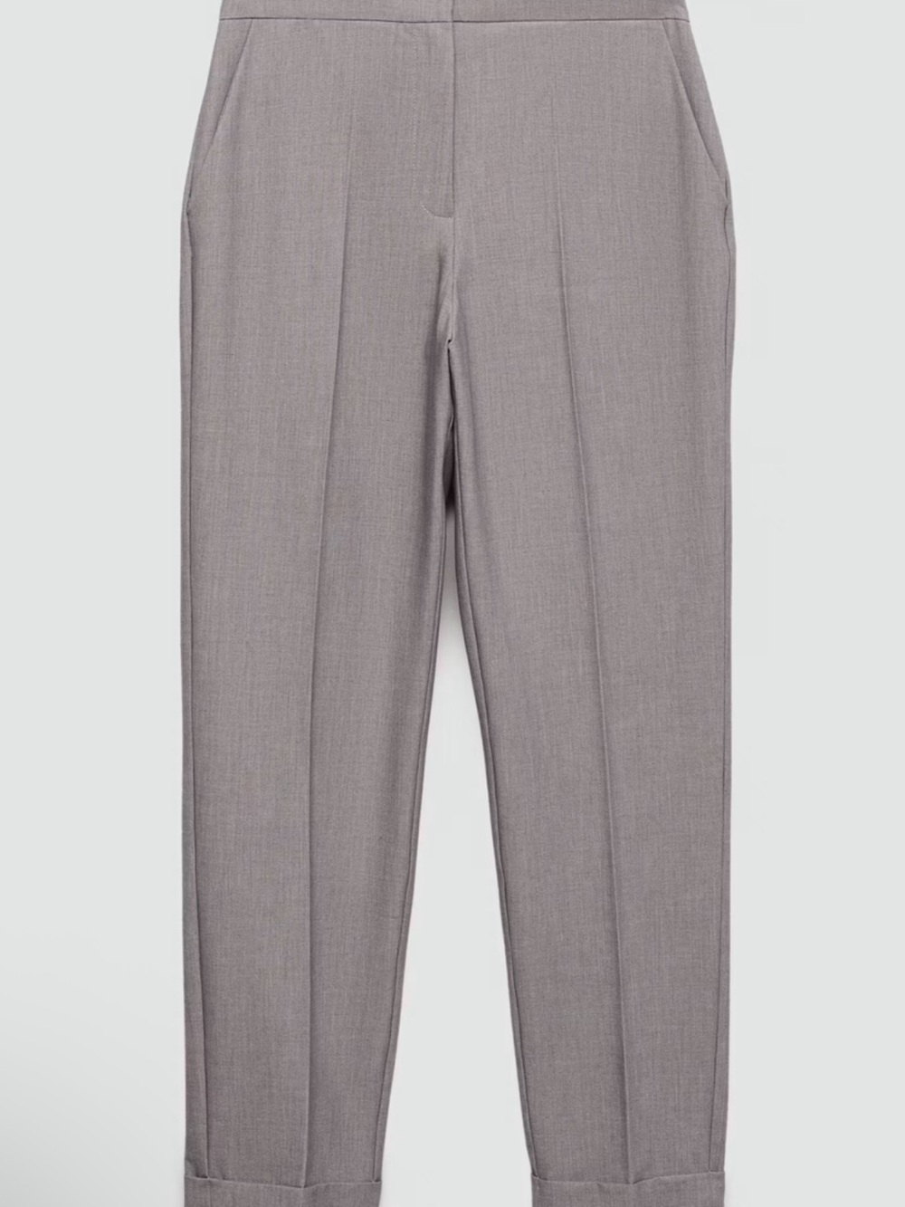 Mango Straight-Leg Tailored Pants in Light Gray